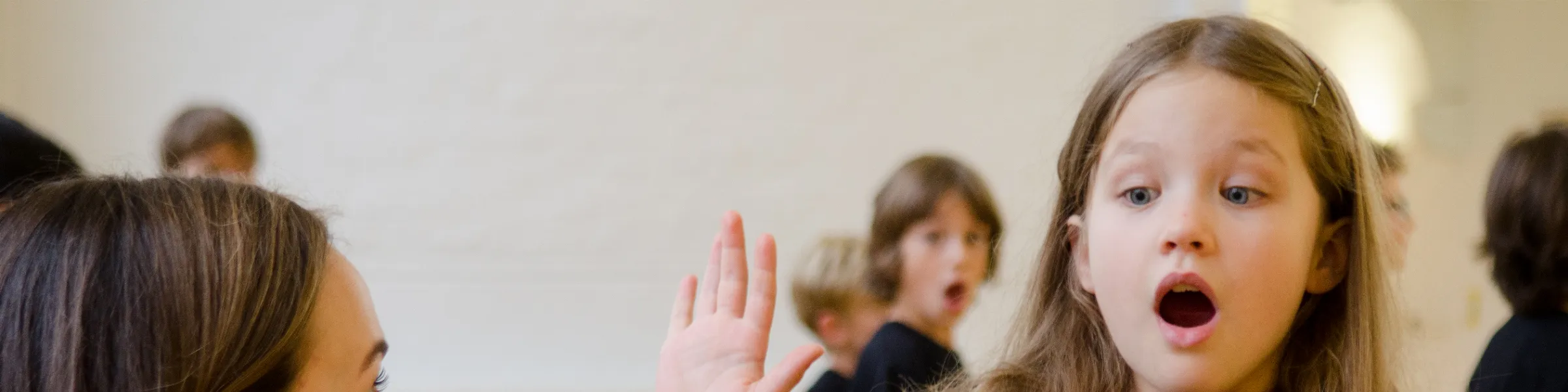 Child acting in drama class